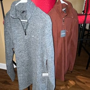 Burgundy & gray Eddie Bauer quarter zips